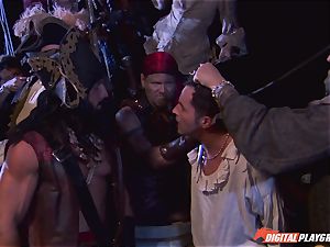 Pirate slides his yam-sized fuckpole into stunning towheaded Jesse Jane