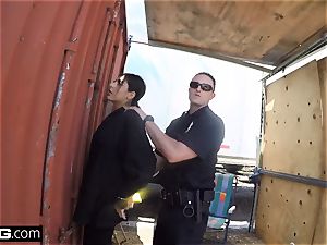 pound the Cops Latina damsel caught gargling a cops fuckpole