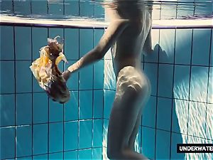 hot massive breasted teenager Lera swimming in the pool